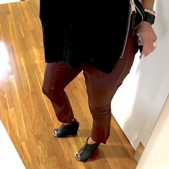 Frame Le Crop Mini Boot Bordeaux coated jeans Cropped - Picture 7 of 16